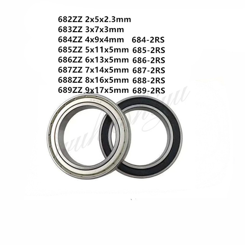 5-10pcs 682ZZ 683ZZ 684ZZ 685ZZ 686ZZ 687ZZ 688ZZ 689ZZ Mini Bearing Metal Sealed Miniature Bearing Ball Bearings ► Photo 1/3