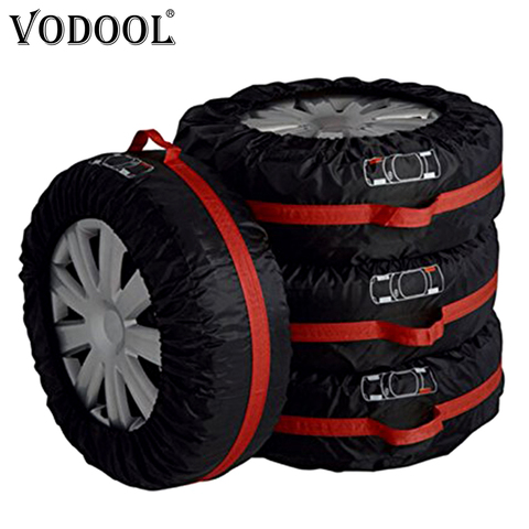 VODOOL 1Pcs/4Pcs Spare Tire Covers Case Polyester Car Tires Storage Bag Automobile Tyre Accessories Auto Vehicle Wheel Protector ► Photo 1/6