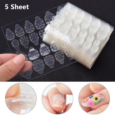 5 Sheet Double Sided False Nail Art Adhesive Tape Glue Sticker DIY Tips Fake Nail Acrylic Manicure Gel Nail Glue For False Nails ► Photo 1/6