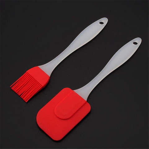 2pcs Silicone Integrated Baking & Bbq Brush With Cleaning Brush, Basting Brush  Set