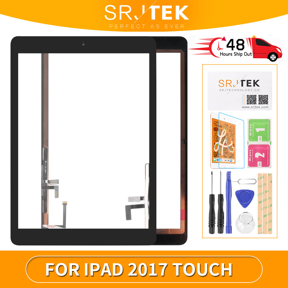2017 A1822 A1823 Touch Screen For iPad 5th Generation 5 Digitizer Front  Glass With home button +cable+Tools+Tempered Glasss