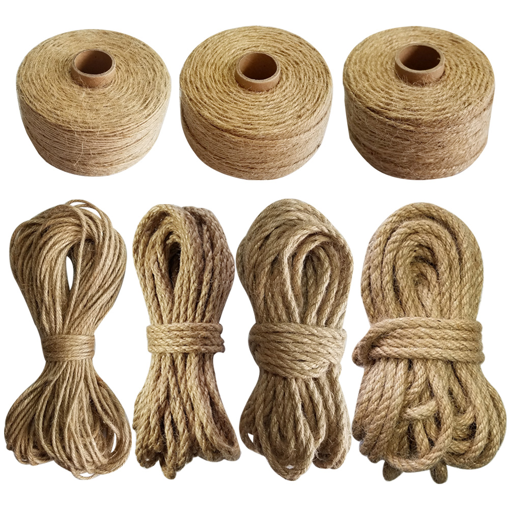 20mm 1-50m Hessian Jute Rope Twine String 100% Natural Hemp Linen Cord Home DIY 