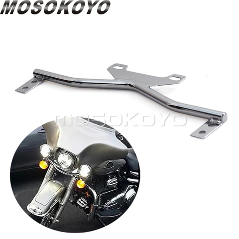 Chrome Motorcycles Front Headlight Spot Fog Lights Holder For Kawasaki Harley Street Fat Bob FXD/FXR Indicator Mount Bracket Bar ► Photo 1/6