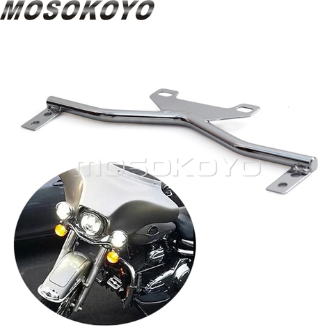 Chrome Motorcycles Front Headlight Spot Fog Lights Holder For Kawasaki Harley Street Fat Bob FXD/FXR Indicator Mount Bracket Bar ► Photo 1/6