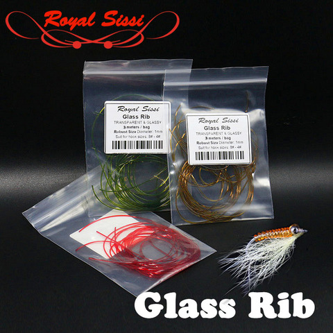 RoyalSissi New 3meters/bag robust glass ribs transparent segmented body wrap lace bigger buzzers glassy body fly tying materials ► Photo 1/6