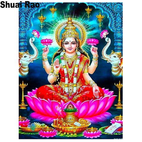 Full Square or round drill set 5D DIY Diamond Painting Goddess Lakshmi Embroidery Cross Stitch kits diamond Mosaic Hind god, ► Photo 1/6