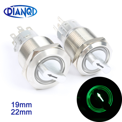 19mm 22mm 2NO2NC/1NO1NC metal rotary push button brass 2-3 position selector Switch Press Button Rotate button rotation Latching ► Photo 1/5