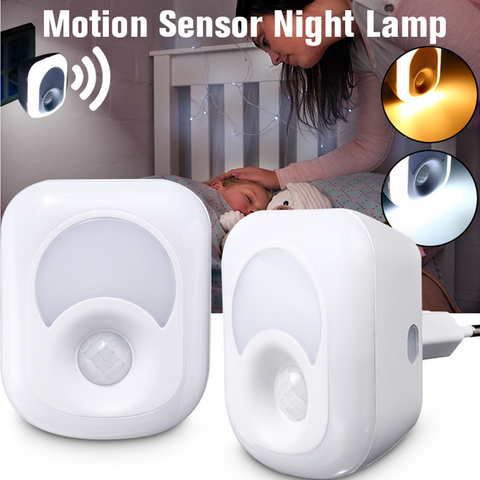 LED Night Light with Motion Sensor PIR Human Infrared Activated Light Sensor Wall Emergency Lamp Plug-in Wall lamp For Bedroom ► Photo 1/5