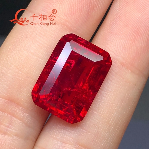 rectangle octangle shape  emerld cut Artificial ruby 5# including minor cracks and inclusions corundum lose gem stone ► Photo 1/6
