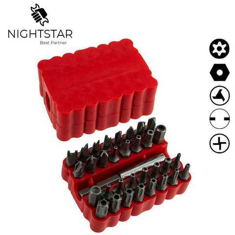33Pcs Screwdriver Tamper Proof Security Bits Set with Magnetic Extension Bit Holder Torx Hex Star Spanner woodworking Tools ► Photo 1/6