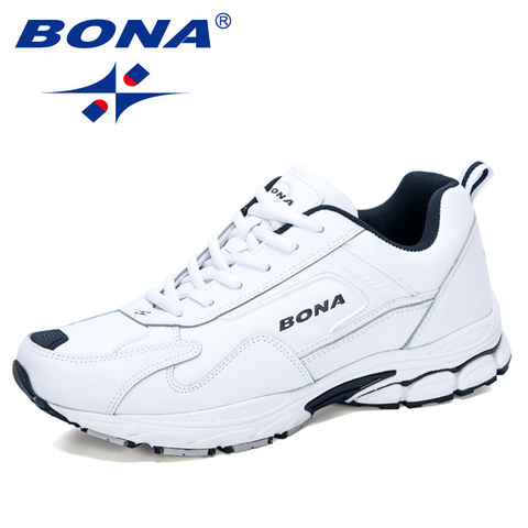 BONA 2022 New Designers Action Leather Running Shoes Men Non-slip Man Jogging Shoes Athletic Training Sneakers Mansculino Trendy ► Photo 1/6