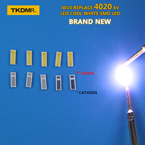 TKDMR 30PCS/Lot 4014 4020 SMD LED Beads Cold white 1W 6V 150mA For TV/LCD Backlight free shipping ► Photo 1/5