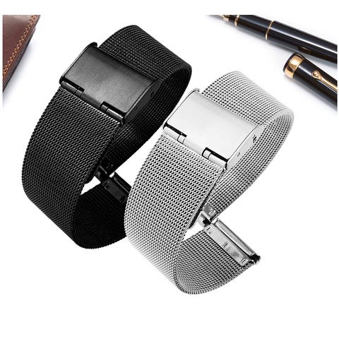 Milanese Watchband 12mm 14mm 16mm 18mm 20mm 22mm 24mm Universal Stainless Steel Metal Watch Band Strap Bracelet Black Rose Gold ► Photo 1/6