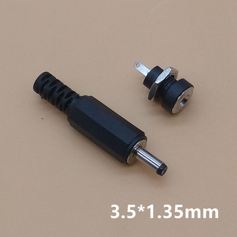 10PCS=5Pair DC Power Connector 1.3x3.5mm Female Plug Jack + Male Plug Jack Socket Adapter DC-022B 3.5*1.3mm ► Photo 1/5