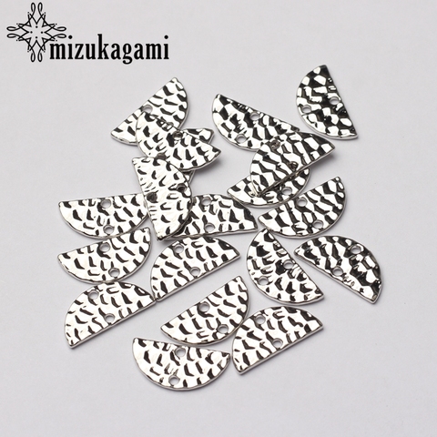 Zinc Alloy Retro Half Round  Connectors Charms 15*7MM 20pcs/lot For DIY Necklace Earrings Connectors Accessories ► Photo 1/6