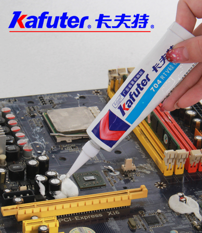 Kaft k704 silicone rubber white high temperature resistant sealant electronic component fixed waterproof insulation 45g ► Photo 1/6