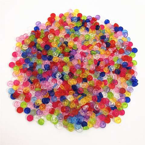 500pcs 5mm Transparent Clear Round Resin Mini Buttons Sewing 2 Holes Tiny Doll Clothing Button For Scrapbooking 9 Colors ► Photo 1/6