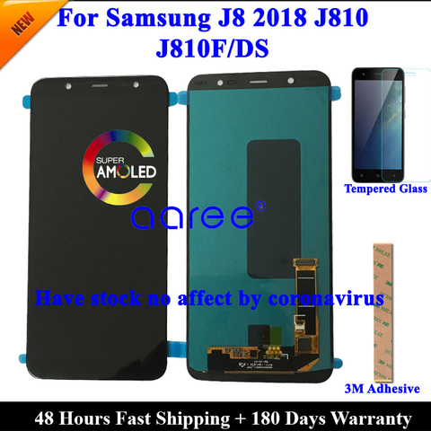 100% Super AMOLED LCD For Samsung J8 2022 LCD J810 LCD For Samsung J8 2022 J810 LCD Screen Touch Digitizer Assembly ► Photo 1/3