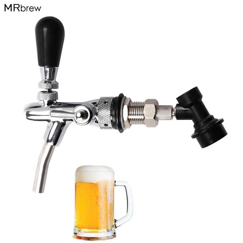 Beer Faucet & Adjustable Tap Beer Shank Chrome Tap Plating With Ball Lock Disconnect Liquid For HomeBrew Cornelius Keg Dispenser ► Photo 1/6