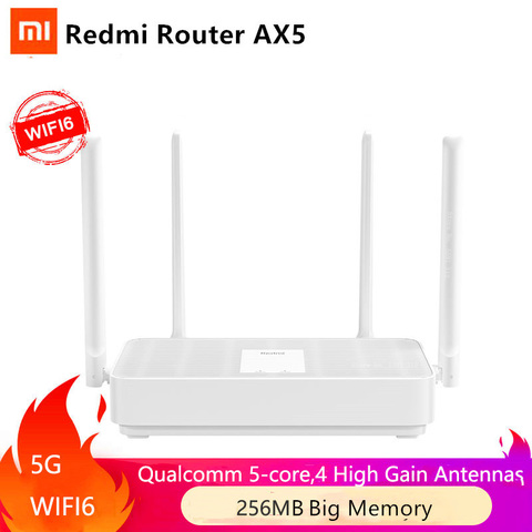NEW Xiaomi Redmi Router AX5 WiFi 6 1800 5-Core 256M Memory Mesh Home IoT 4 Signal Amplifier 2.4G 5GHz Both 2 Dual-Band OFDMA ► Photo 1/6