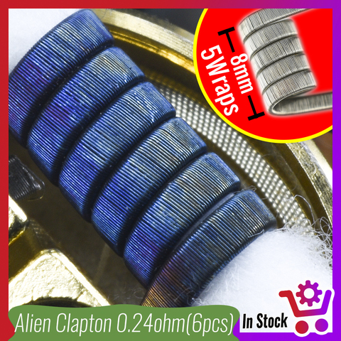 Original VAPJOY Alien Clapton 6pcs Ni80 Quad Cored 0.24ohm Prebuild Coil Heating Wire for DIY RDA Dripper Atomizer ► Photo 1/6