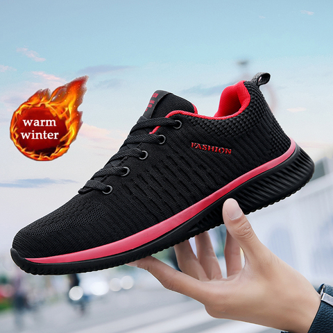 Winter men sneaker casual shoes plus velvet plus size 48 red sports breathable fashion hot sale classic breathable boots ► Photo 1/6