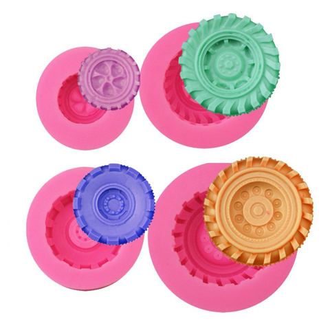 1/4Pcs Kitchen Baking Sugarcraft Decorating Mould Silicone Mold Tires Wheel Cartoon Fondant Cake Molds Chocolate Mould ► Photo 1/6