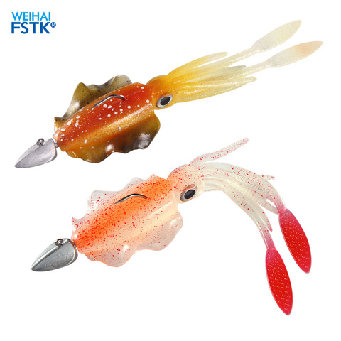 Fishing squid lure octopus lure UV Luminous 10cm/15cm squid jigs with jig hook sea fishing wobble bait for bass pike soft bait ► Photo 1/6