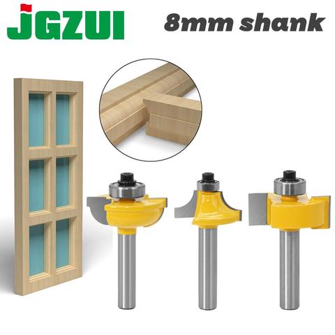 3pcs 8mm Shank Router Bits Set Beading Bit Round Over Bead Frame Door T V Shape Milling Cutter For Wood Power Tools ► Photo 1/6
