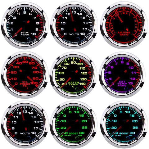 7 Colors Oil Pressure Gauges Turbo Boost Gauge Oil Temp Water Temperature Meter With Sensor for Car Racing fuel meter 52mm auto ► Photo 1/6