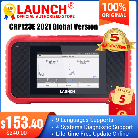 Launch X431 CRP123E OBD2 ENG ABS Airbag SRS AT Auto Diagnostic Tool Creader 123E OBDII EOBD Code Reader Scanner good than CRP123 ► Photo 1/6