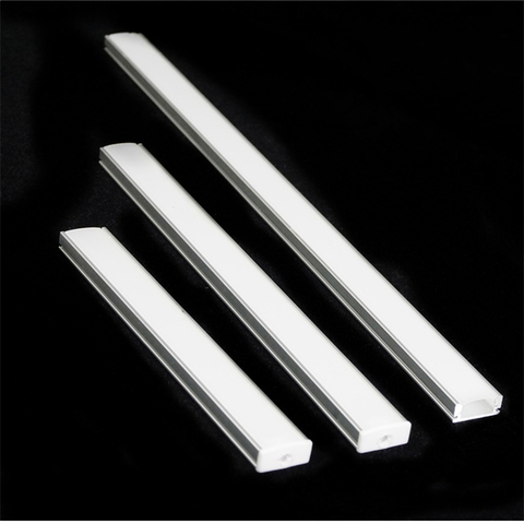 0.3,0.4,0.5m/Pc 12/16/20 Inch Flat U LED Strip Profile ,5V 12V 24V 3V Tape Light Cover,Cabinet Bar Channel Housing Diffusser ► Photo 1/6