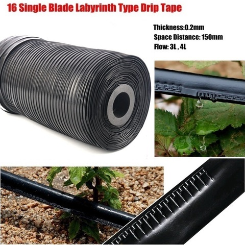 50m 3L 16mm*0.2mm Agricultural Drip Hose Single Blade Labyrinth Type Irrigation Drip Tape Vegetable Water Saving Water Belt ► Photo 1/6