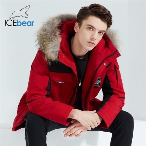 ICEbear 2022 new winter men's warm down jacket high quality coat with fur collar brand male clothing MWY20609D ► Photo 1/6