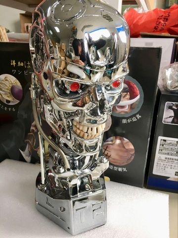 T800 T2 Skull Terminator Action Figure Endoskeleton Lift-Size Bust Resin Replica Model Toy Collection LED EYE New ► Photo 1/6