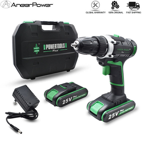25V Plus Cordless Drill Electric Drill Electric 2 Batteries Mini Screwdriver Power Tools Drilling Tighten and Loosen The Unscrew ► Photo 1/6