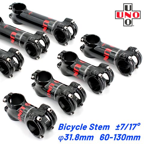 UNO Bike Stem MTB 7 17 Degree 31.8*60/70/80/90/100/110/120/130mm Long Stem Aluminum Bike Stems Bicycle Accessories potencia mtb ► Photo 1/6