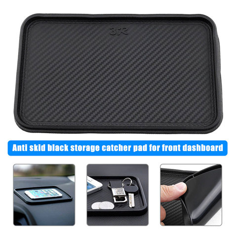 Black Car Front Dashboard Silicone Non-Slip Storage Catcher Pad Mat 200x128mm auto Interior Front Mat Organizer 200x128mm ► Photo 1/6