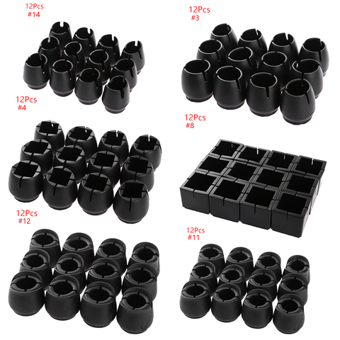 12Pcs Table Chair Leg Caps Rubber Feet Chair leg protector Furniture Foot Table Chair Leg End Caps Covers Tips Floor Protectors ► Photo 1/6