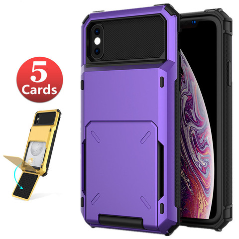For iPhone 11 11 Pro 11 Pro Max 7 8 Plus XS MAX 6 Case Flip Card Slots Business Armor Case For iPhone X XS XR 7 7+ 6 6S  Cover ► Photo 1/6
