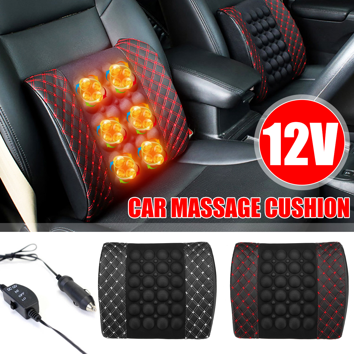 Car Seat Back Electrical Lumbar Massage Cushion Waist Support