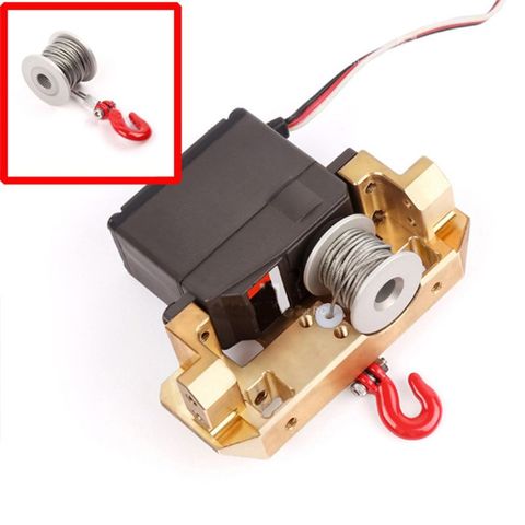 Rc 25t Servo Winch Drum Trailer Hook for 1/10 Rc Crawler Car Axial Upgrade Parts ► Photo 1/6