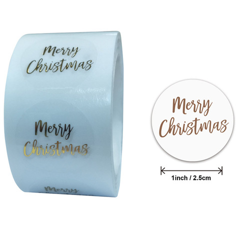 50pcs Round Clear Merry Christmas Stickers Thank You Card Box Package Label Sealing Stickers Wedding Decor Stationery Sticker ► Photo 1/6