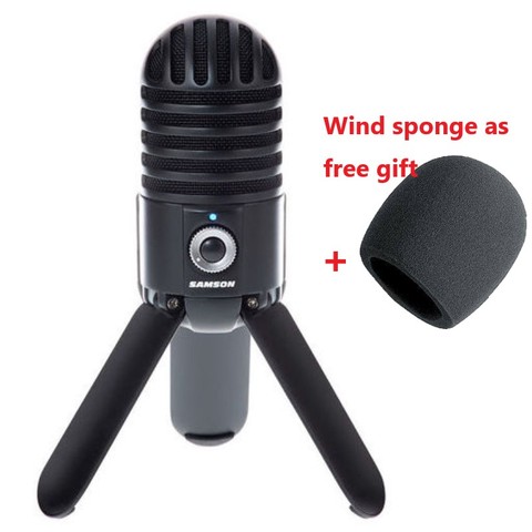 Original SAMSON Meteor Mic USB condenser microphone Studio Microphone Cardioid for computer notebook network black and silver ► Photo 1/6