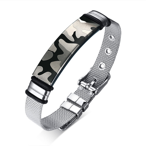 Men's Bracelet Stainless Steel Network Chain Male Gift Bestfriend Souvenir Military Dragon Bible ► Photo 1/6