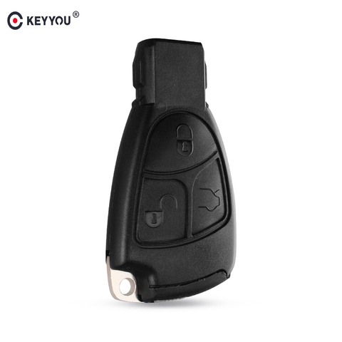 KEYYOU 3 Buttons Smart Key Case Fob Case Shell With Battery Holder Clip For Mercedes Benz MB C E ML S SL SLK CLK AMG Soft Button ► Photo 1/6