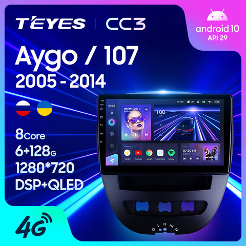 TEYES CC3 For Peugeot 107 For Toyota Aygo 2005 - 2014 Car Radio Multimedia Video Player Navigation stereo No 2din 2 din DVD ► Photo 1/6