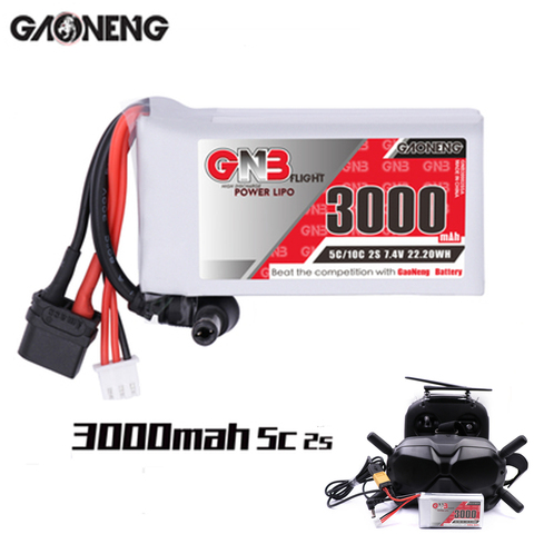 Gaoneng GNB 3000MAH 2S 5C 7.4V Lipo Battery Power Indicator for Fatshark Glasses Dominator Skyzone Aomway FPV Goggles RC Drone ► Photo 1/6