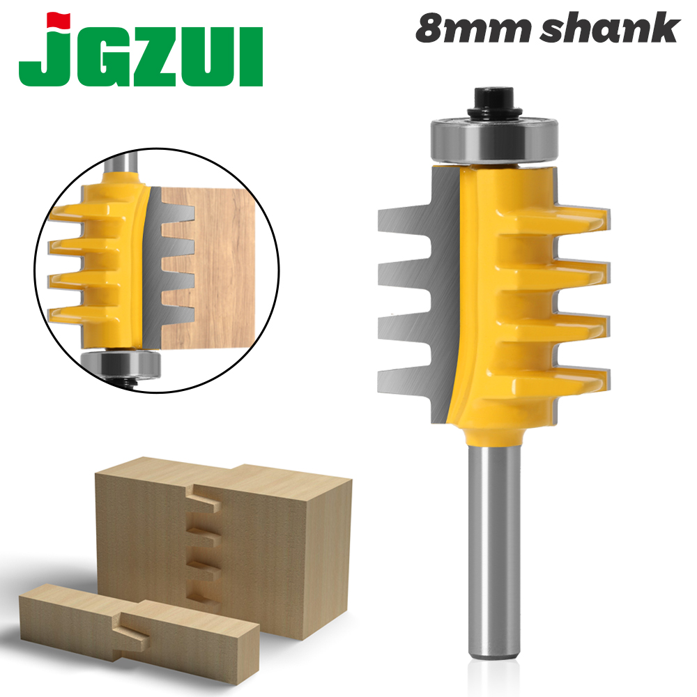 2pcs 1/2" 1/4" Shank Rail Reversible Finger Joint Glue Router Bit Cone Tenon 