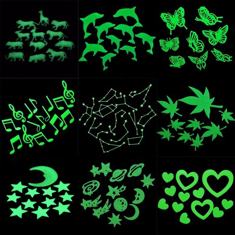 Glow In The Dark Dinosaurs/Butterfly/Moon/Universe/Dolphin/Musical Notes Toys Stickers Ceiling Decal Baby Kid Room ► Photo 1/6